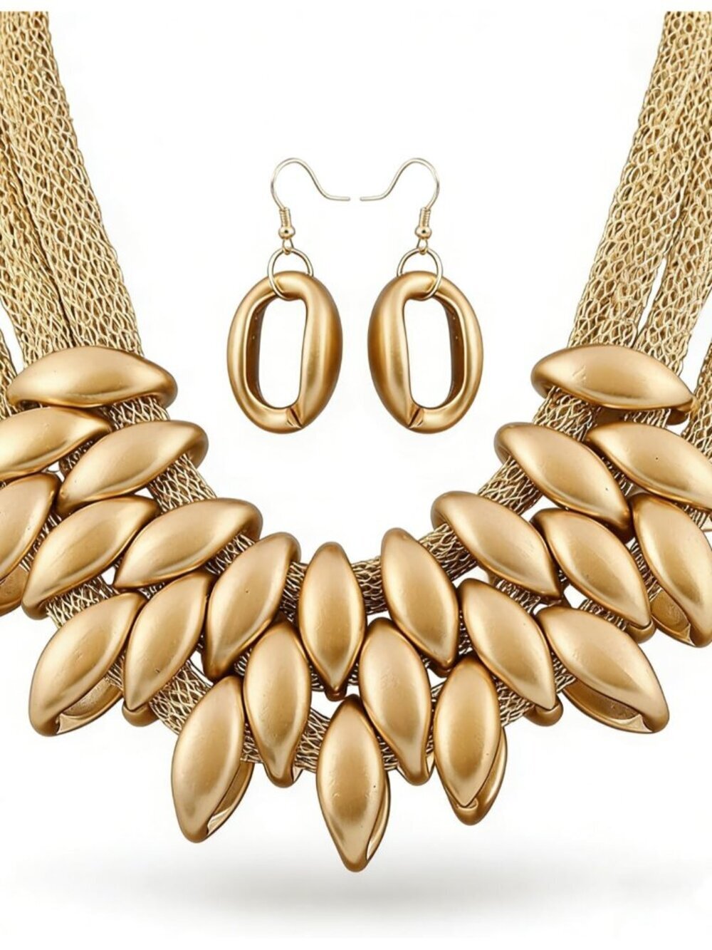 African Bib Choker Necklaces Earring Sets Chunky Tribal Style Statement Necklace